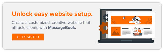 Unlock easy website setup. Create a customized, creative website that attracts clients with MassageBook. Click to get started.