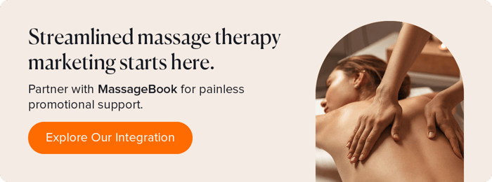 Streamlined massage therapy marketing starts here. Partner with MassageBook for painless promotional support. Explore our integration.