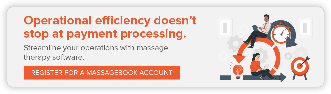 Click to register for a MassageBook account to improve your massage therapy payment process and overall operational efficiency.